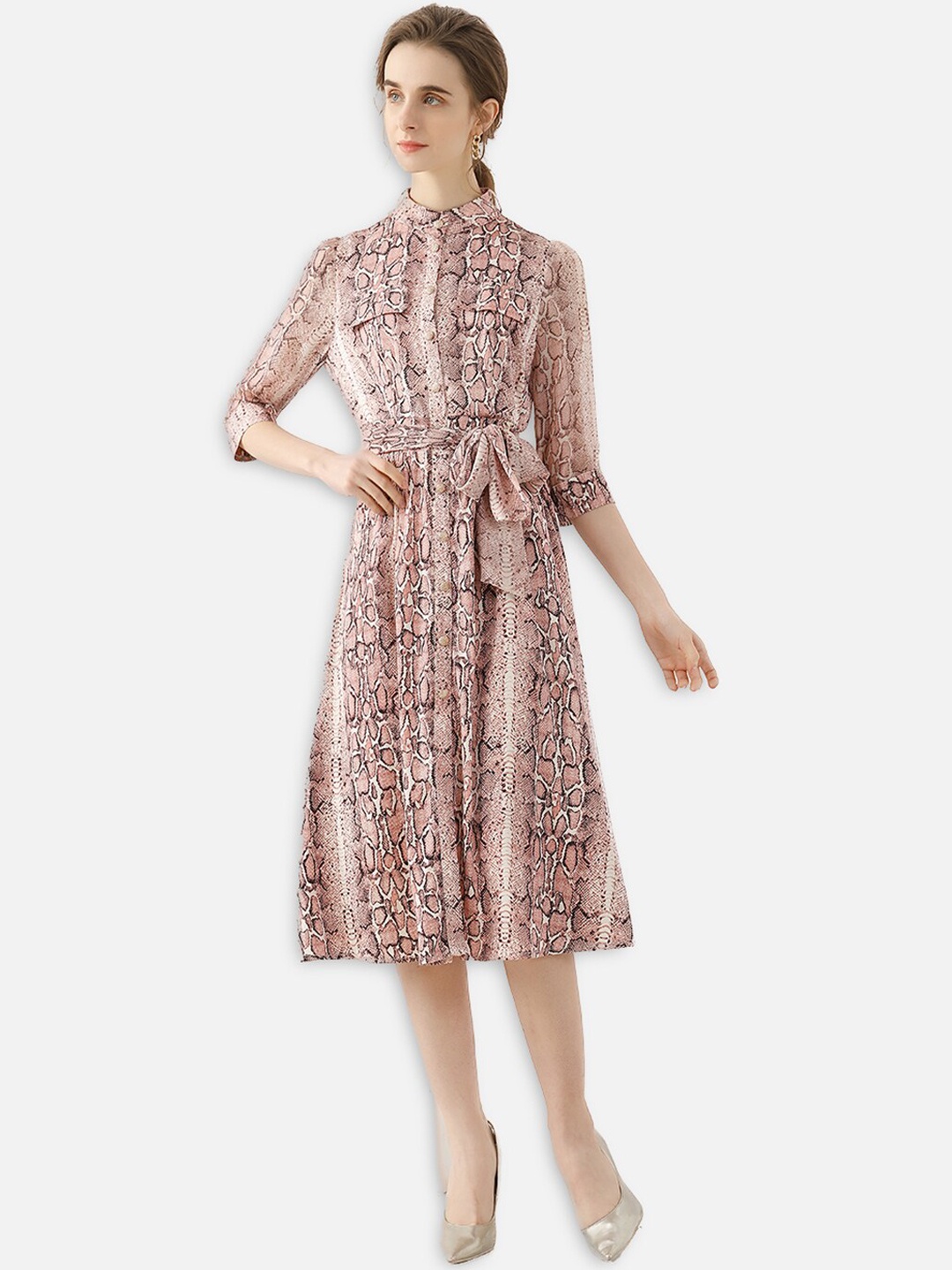 

JC Collection Pink Animal Midi Dress