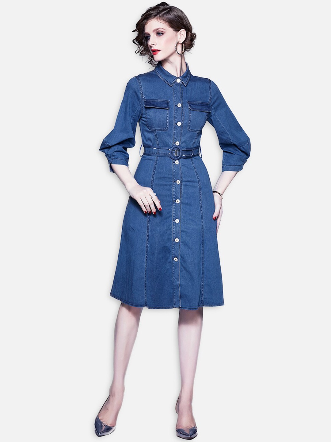 

JC Collection Blue Shirt Dress