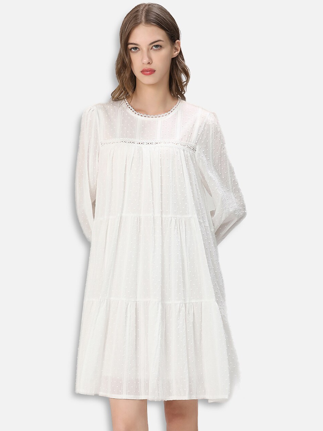 

JC Collection White A-Line Dress