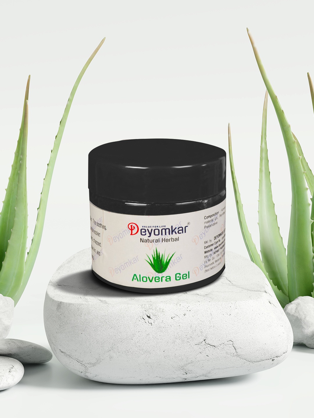 

Deyomkar Natural Herbal Aloe Vera Chemical Free Gel For Face - 200 ml, Green