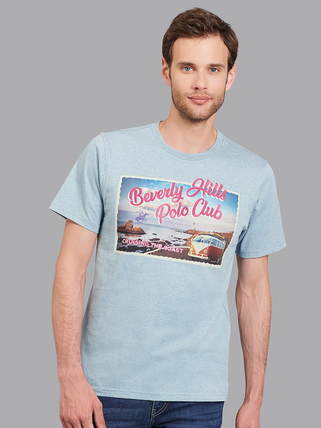 

Beverly Hills Polo Club Men Blue & Red Typography Printed T-shirt