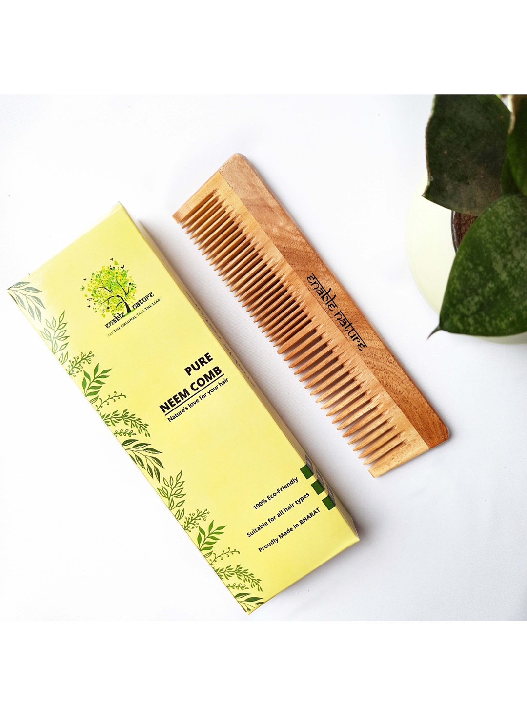 

Enable Nature Pure Neem Wood Comb, Brown