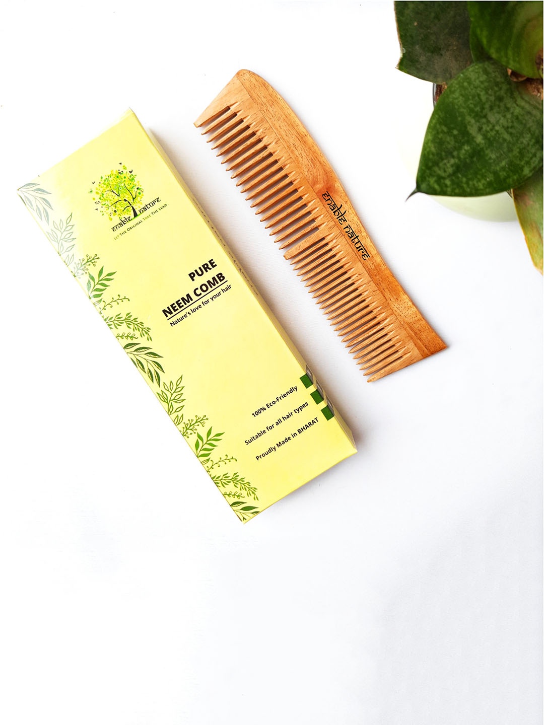 

Enable Nature Neem Wood Curved Comb, Brown