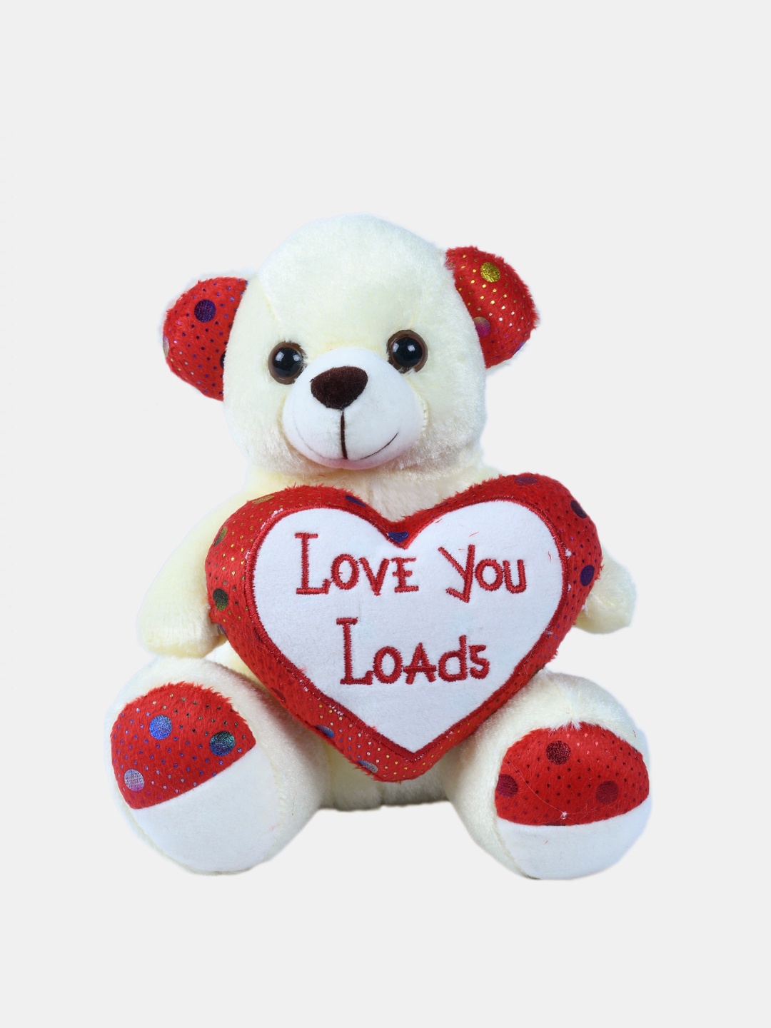 

DukieKooky Kids Cream-Toned & Red Teddy Bear With Embroidered Heart Soft Toy
