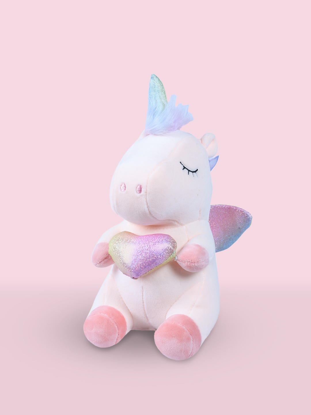 

DukieKooky Kids Pink & Purple Sitting Unicorn With Heart Soft Toy