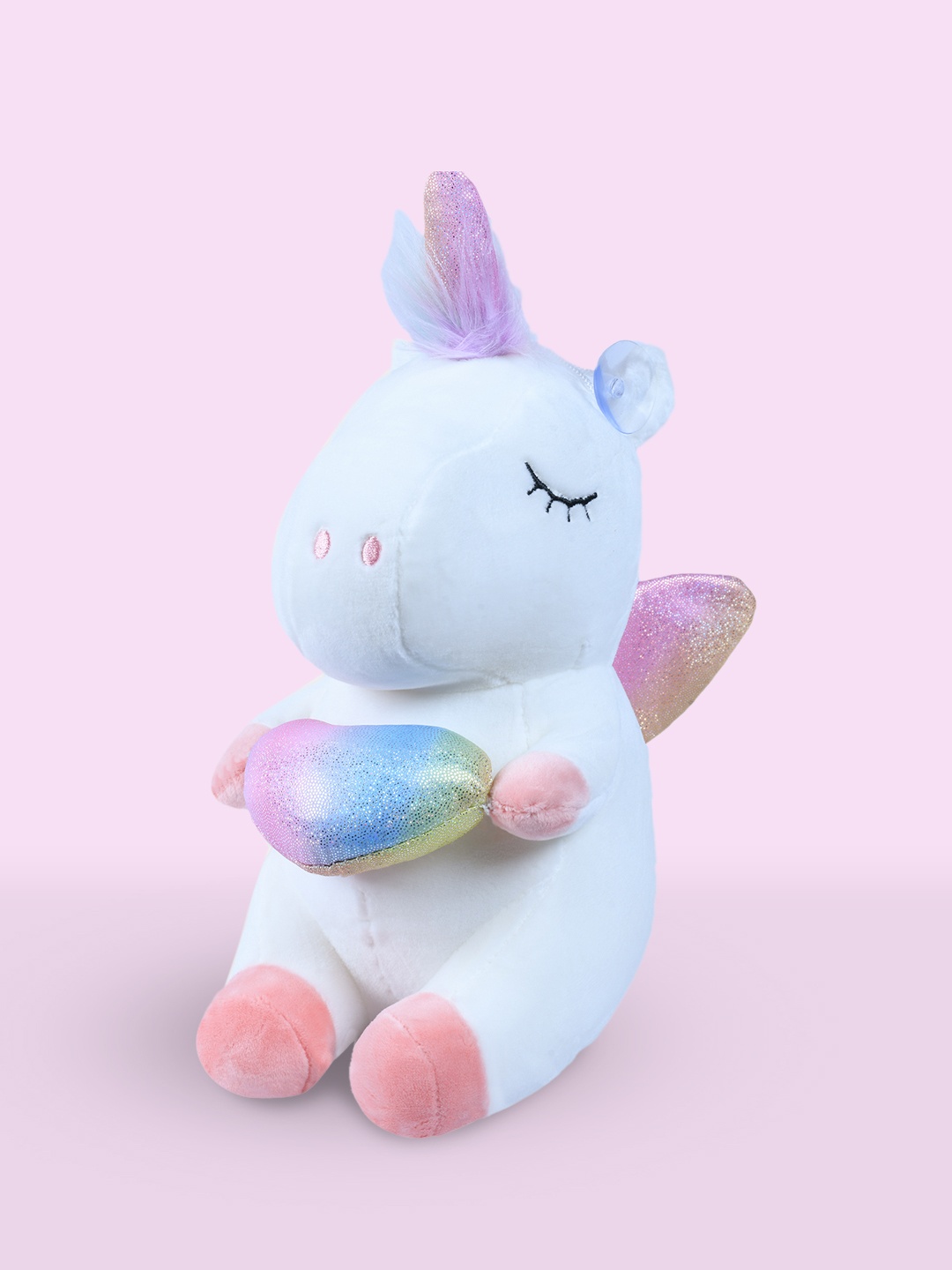 

DukieKooky Kids White & Purple Sitting Unicorn With Heart Soft Toy