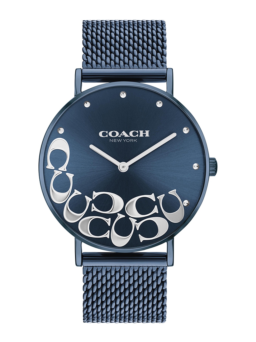 

Coach Women Blue Embellished Dial & Blue Stainless Steel Bracelet Style Straps Analogue Watch CO14503824W