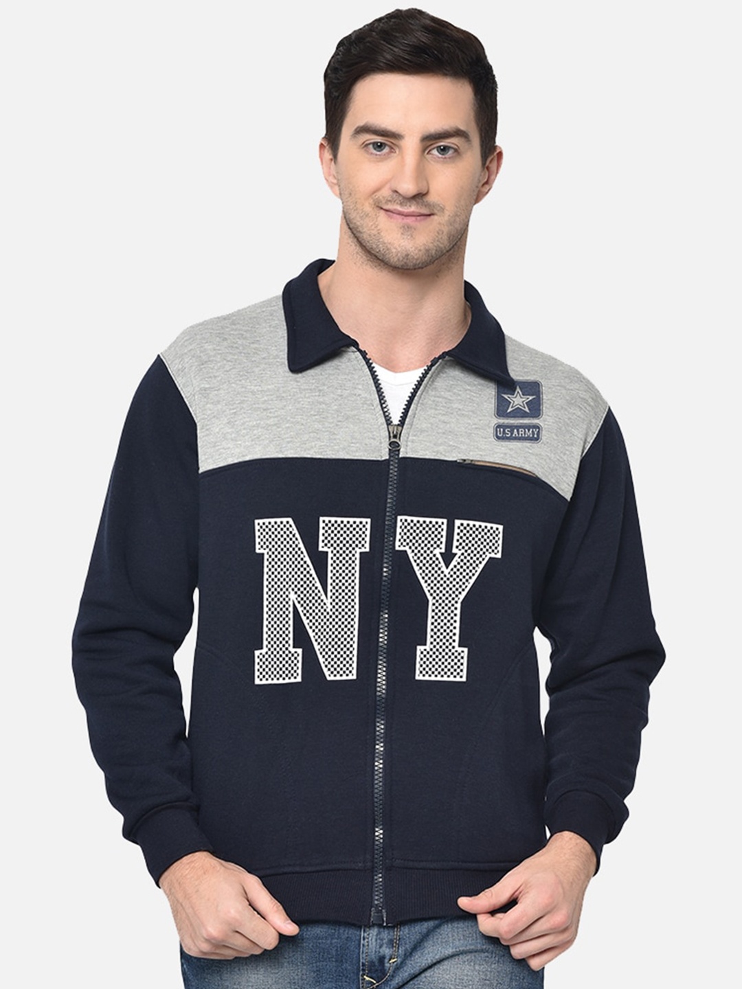 

VIMAL JONNEY Men Navy Blue Printed Sweatshirt