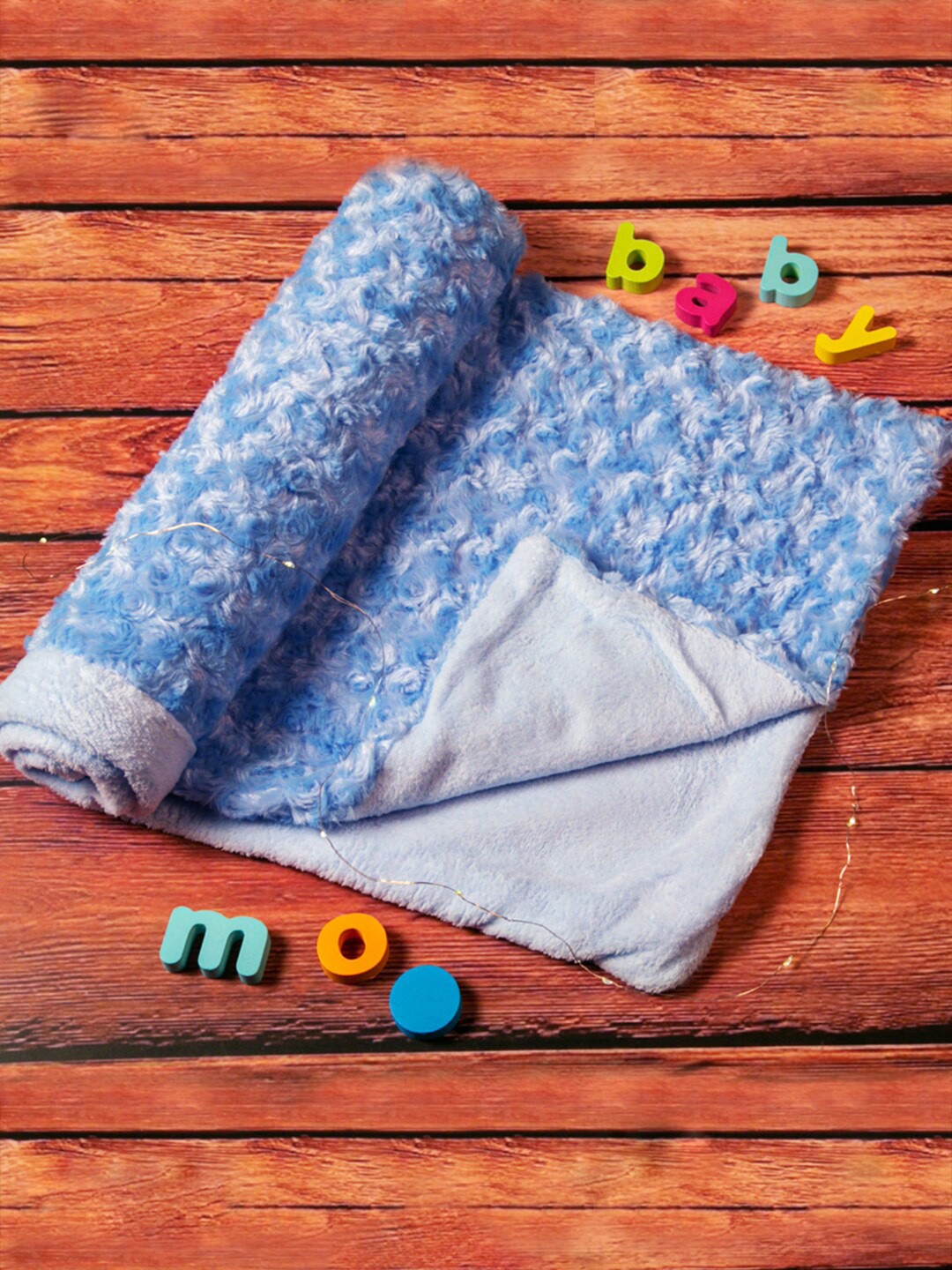 

Baby Moo Kids Blue & White Swirl Polyester Mild Winter 210 GSM Single Bed Blanket