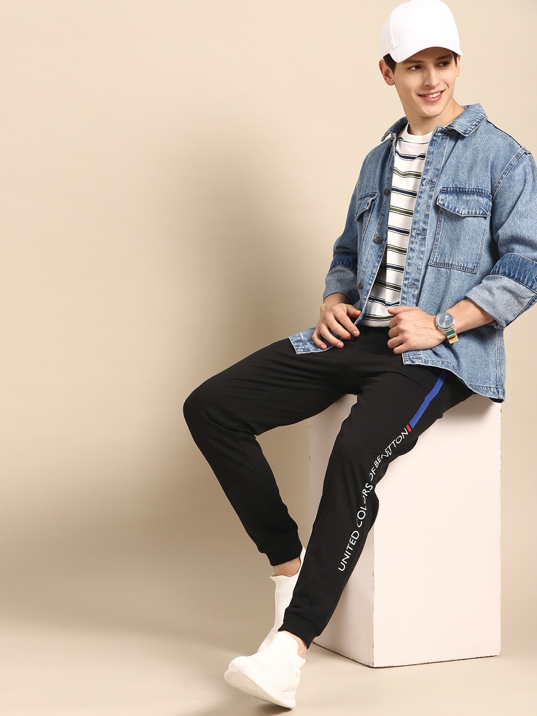 

United Colors of Benetton Black Pure Cotton Joggers