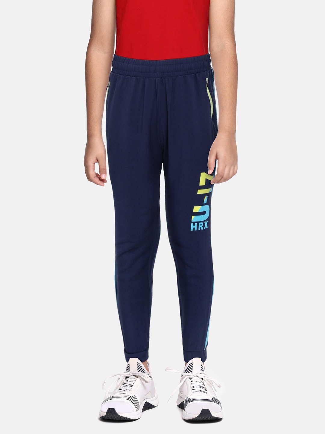 

HRX By Hrithik Roshan U-17 Boys Navy Blue Printed Joggers