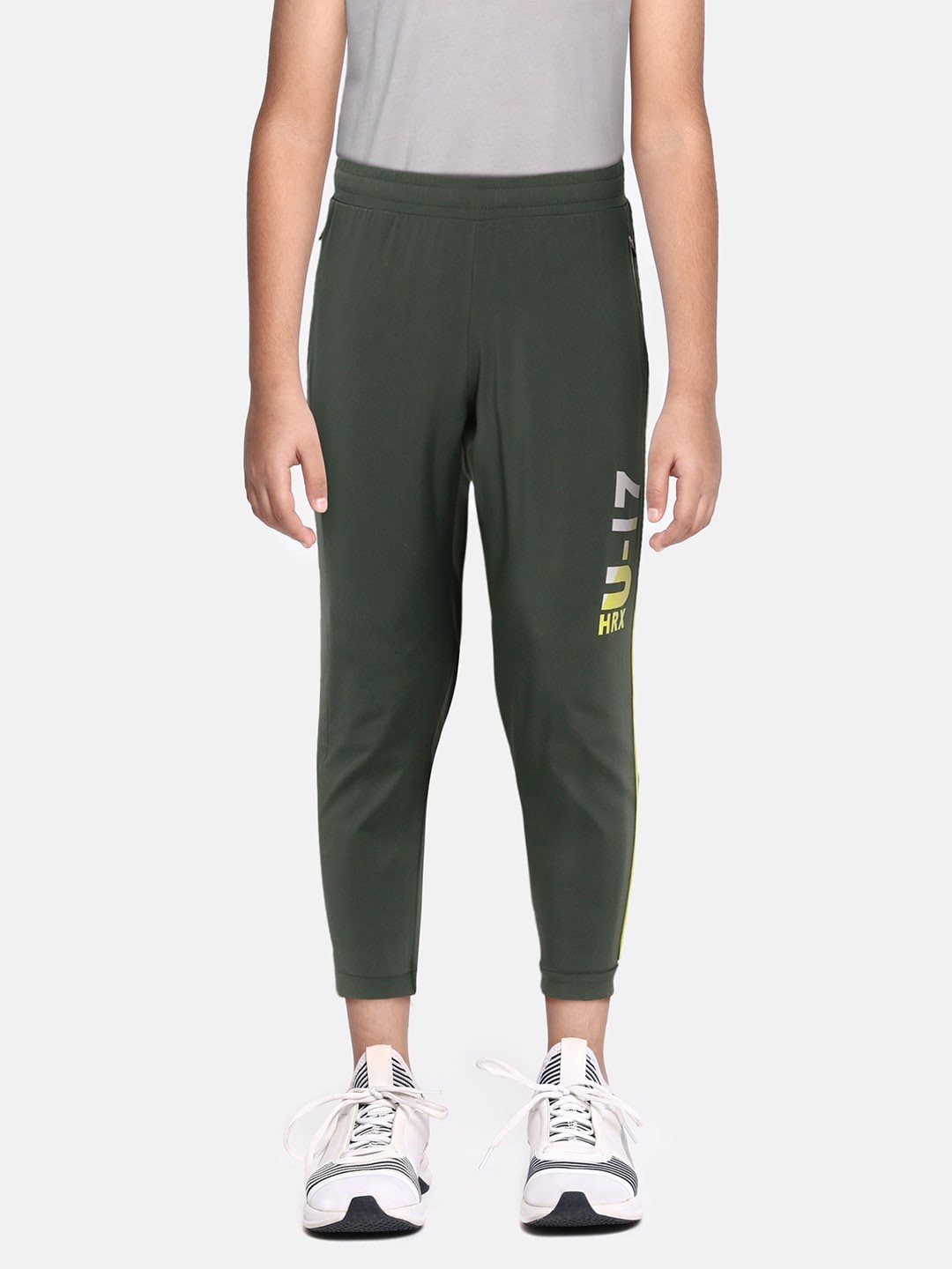 

HRX by Hrithik Roshan U-17 Boys Green Active Track Pants