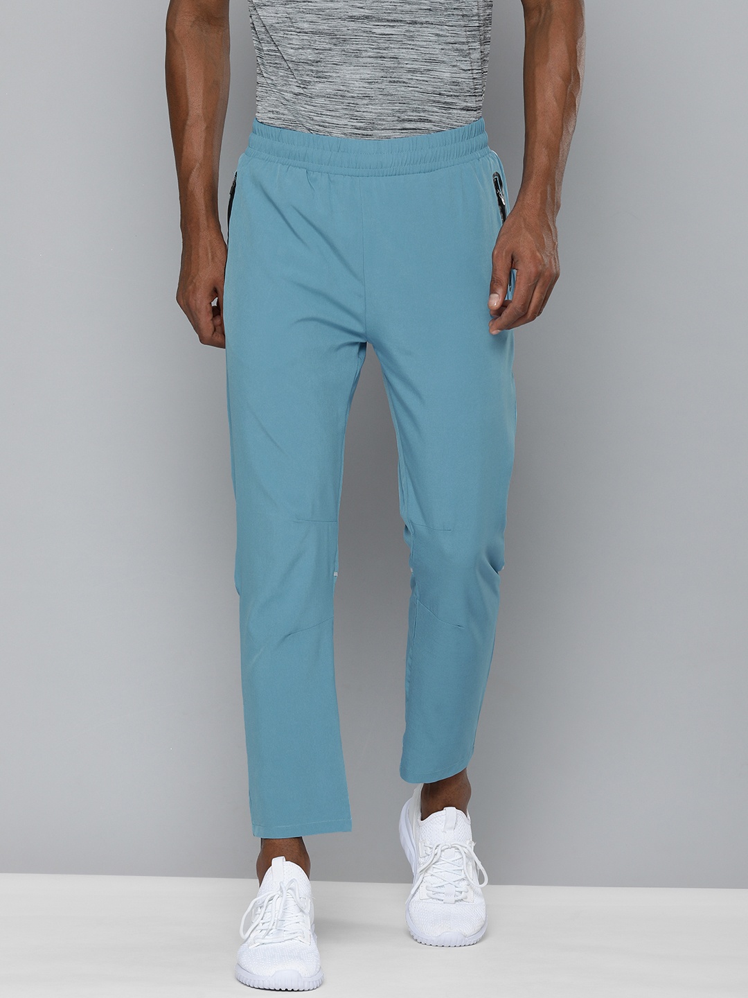 

HRX By Hrithik Roshan Running Men Delphinium Blue Rapid-Dry colourblock Track Pants