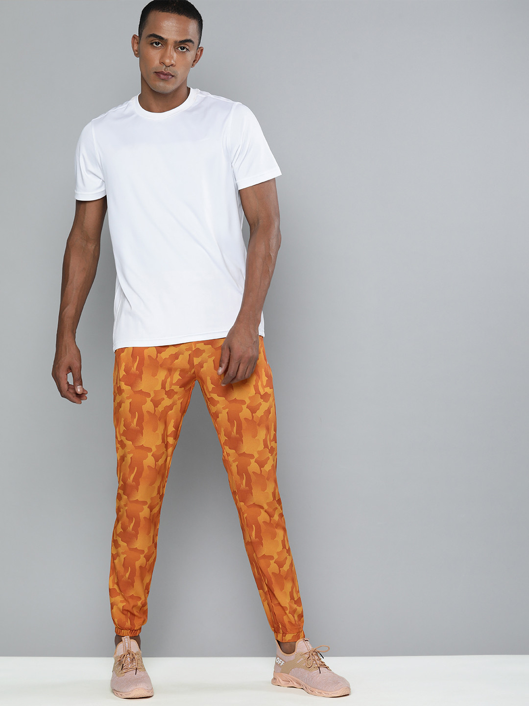 

HRX By Hrithik Roshan Running Men Orange Camouflage Track Pants