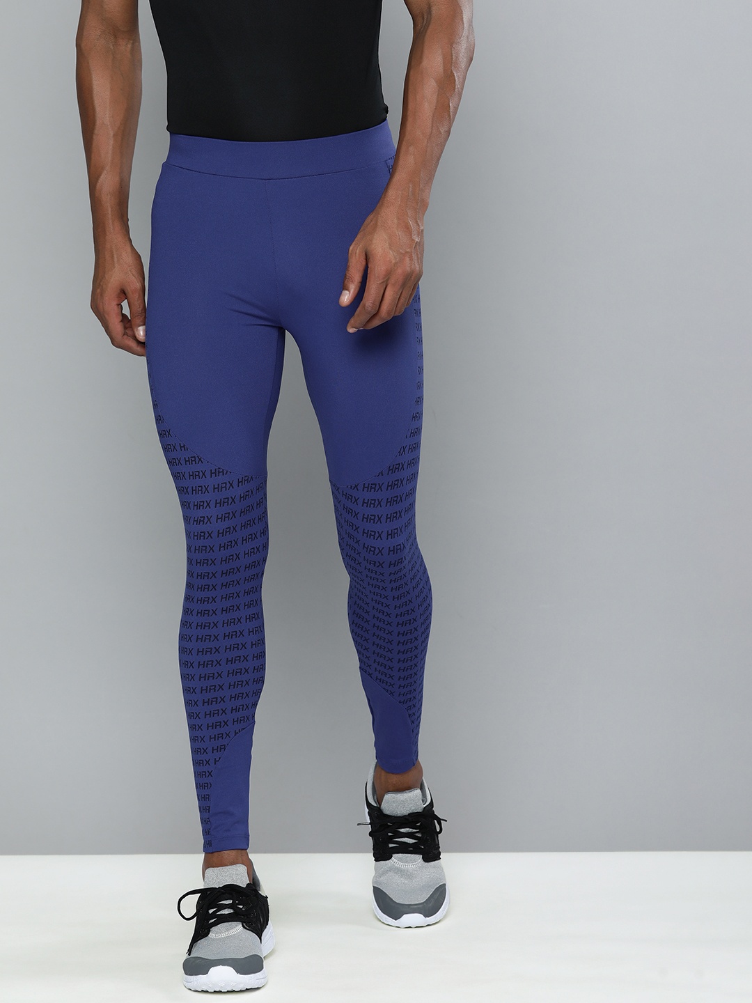 

HRX By Hrithik Roshan Training Men Solidate Blue Rapid-Dry colourblock Tights