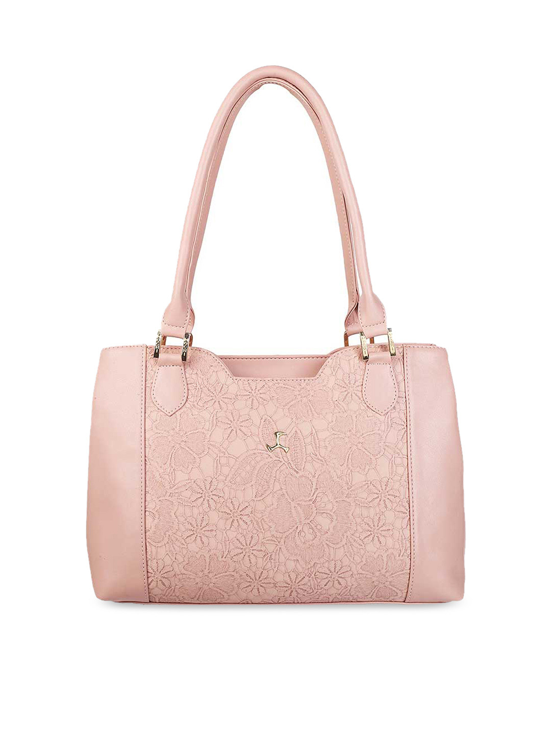 

Mochi Pink Textured PU Structured Shoulder Bag