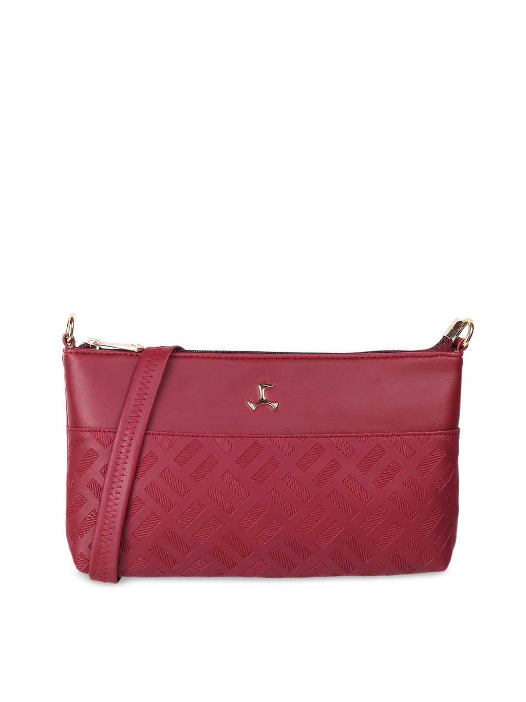 

Mochi Maroon PU Structured Shoulder Bag with Quilted
