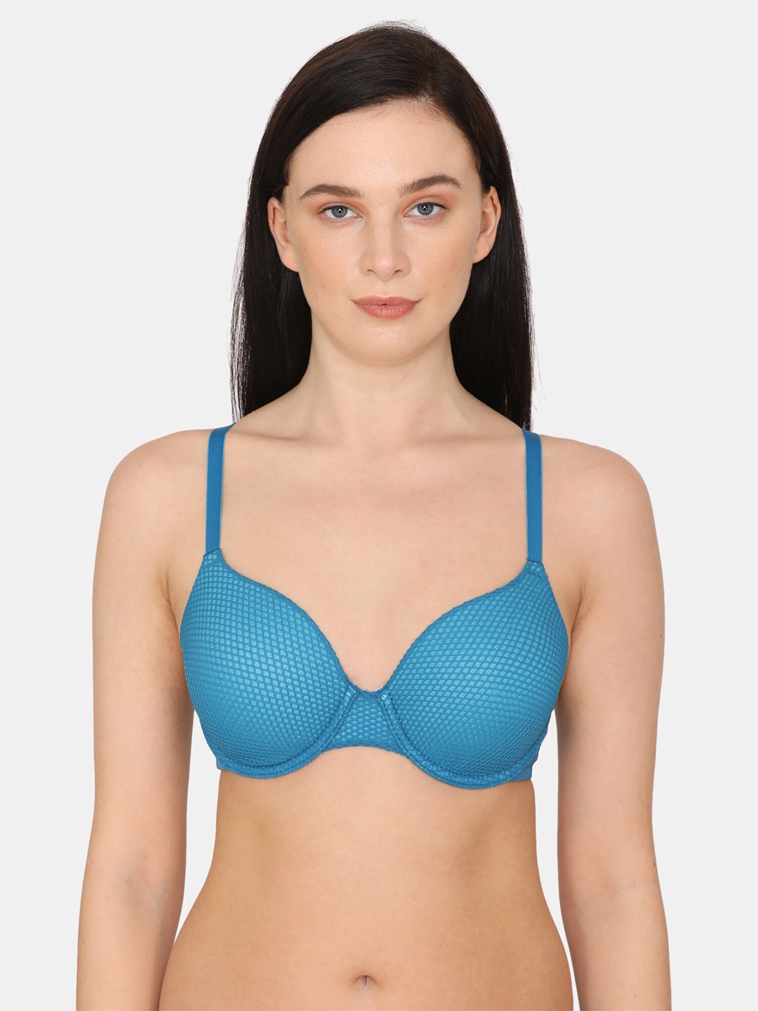 

Zivame Blue Underwired Lightly Padded T-shirt Bra