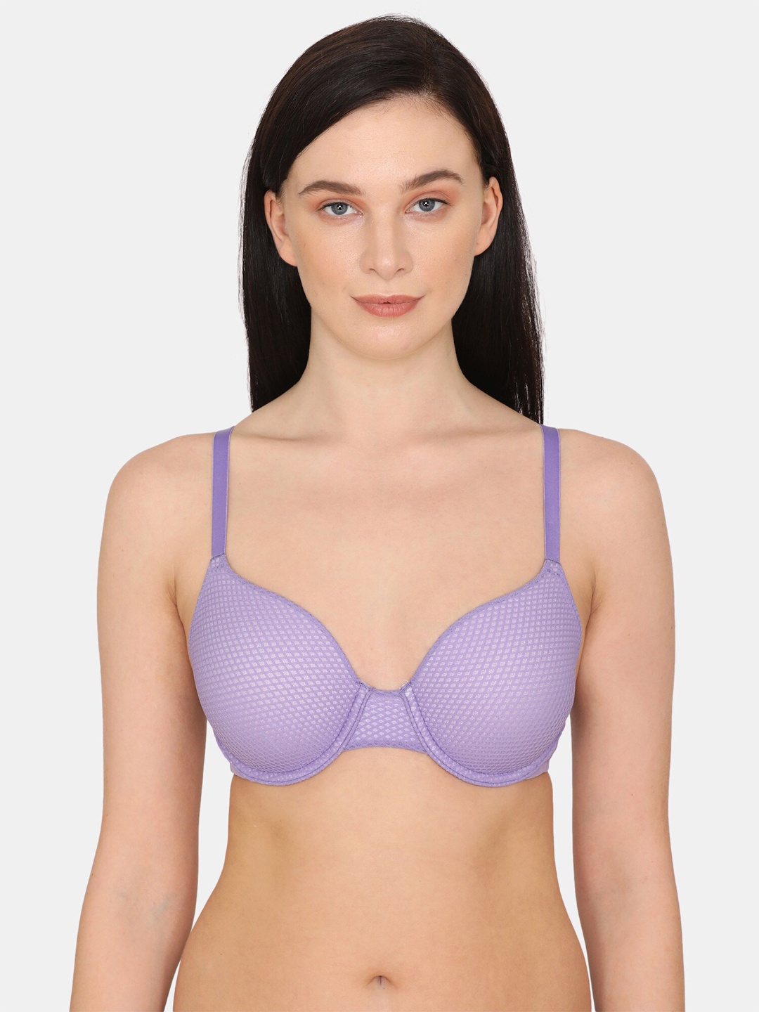 

Zivame Purple Printed T-Shirt Bra - Underwired Lightly Padded