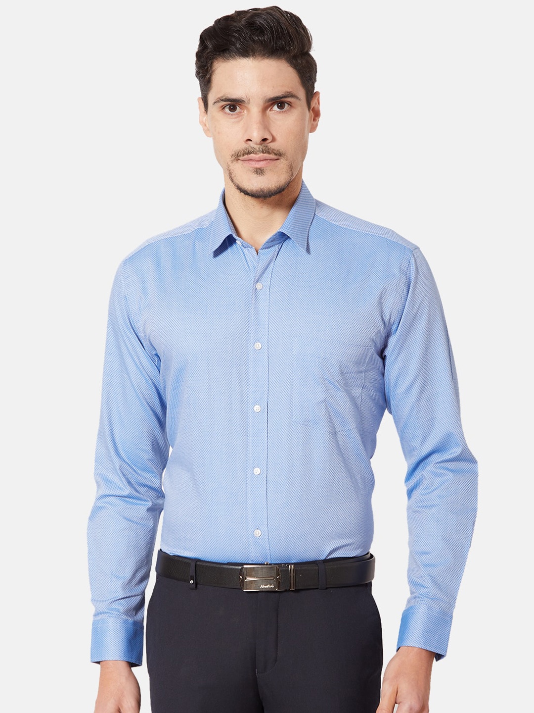 

Oxemberg Men Blue Slim Fit Opaque Casual Shirt