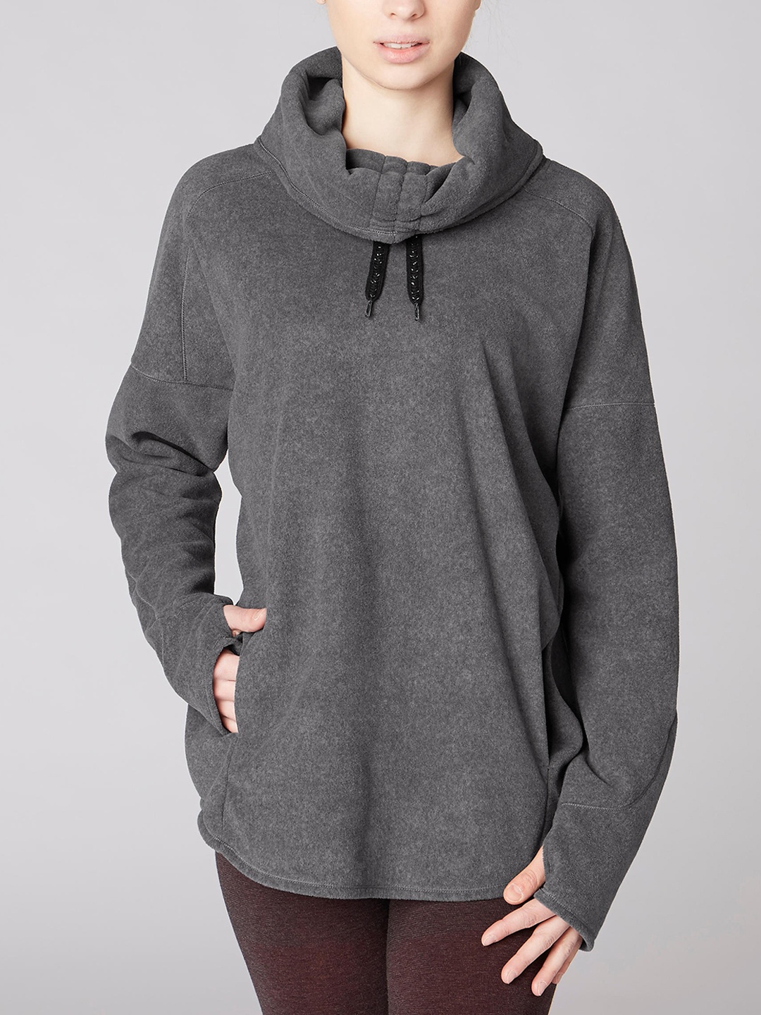 

Domyos By Decathlon Women Grey Relaxation Yoga Fleece Sweatshirt