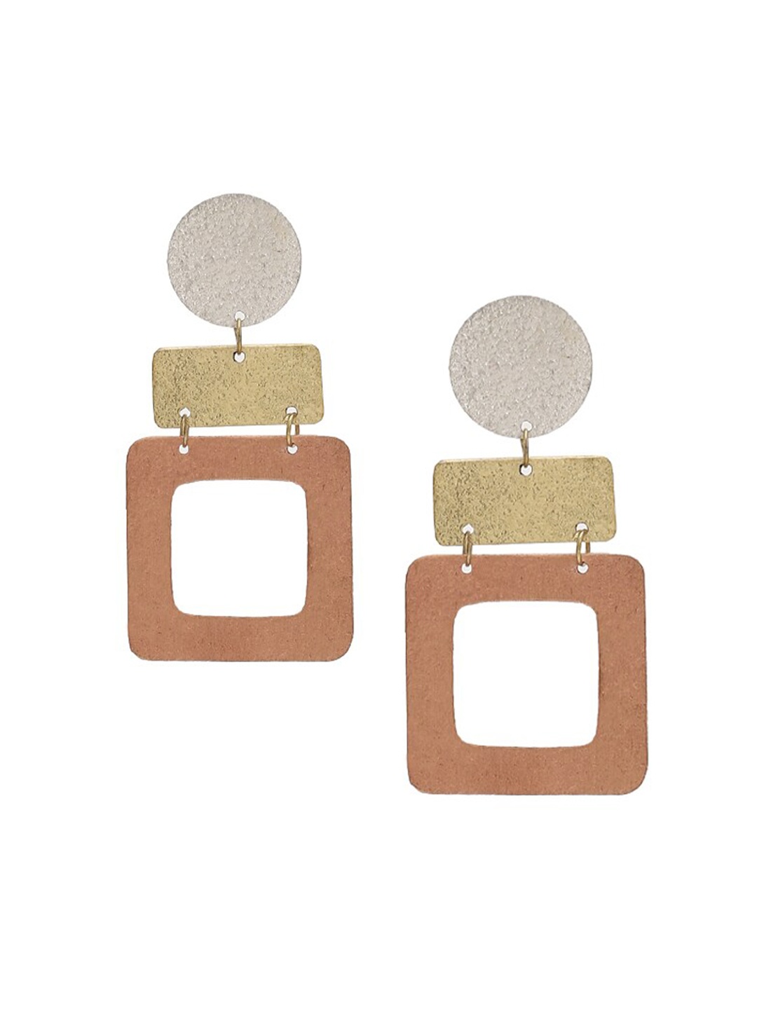 

FOREVER 21 Copper-Toned Contemporary Drop Earrings