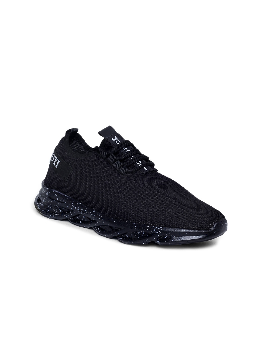 

MUTAQINOTI Men Black Textured Sneakers