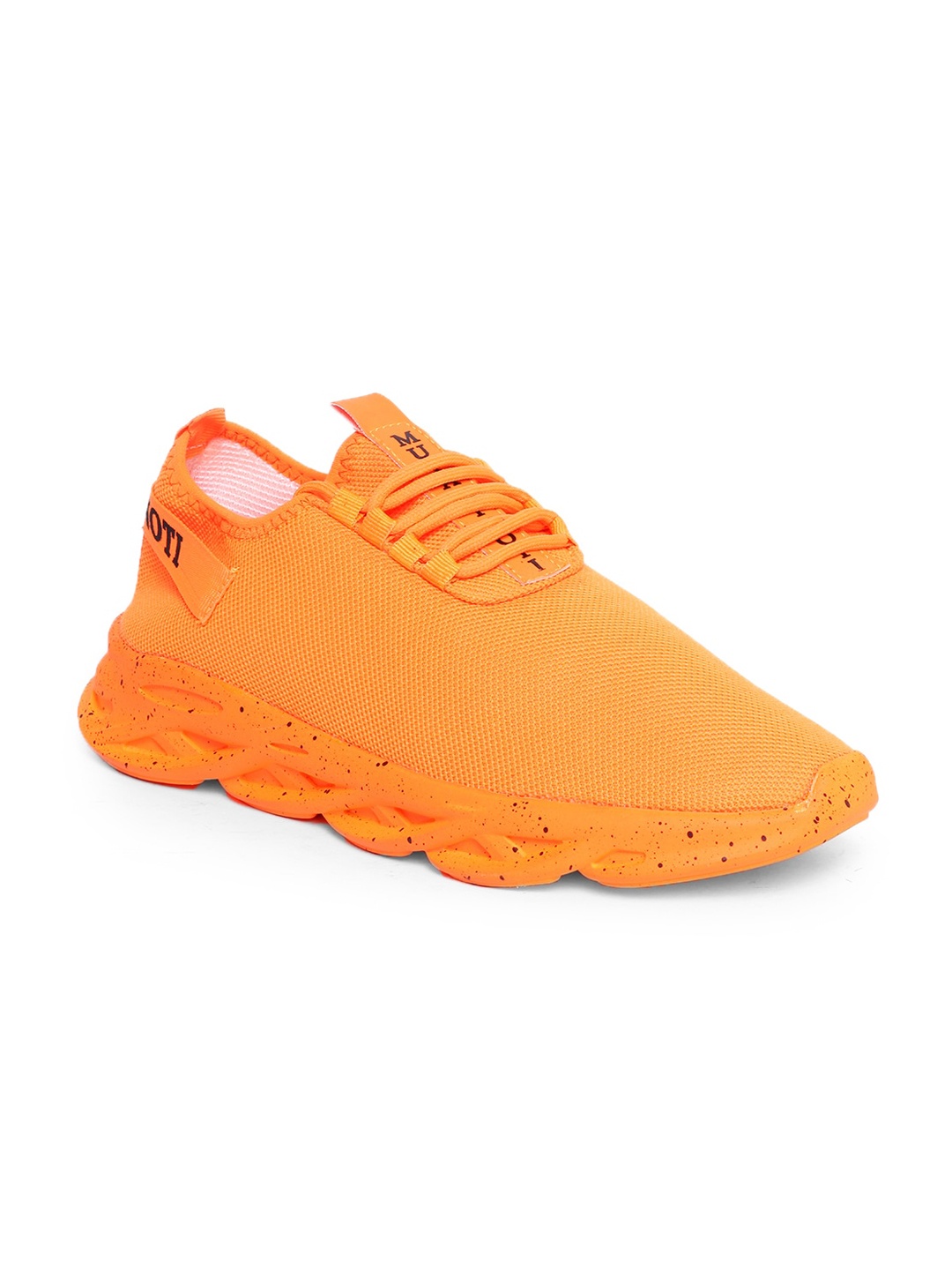 

MUTAQINOTI Men Orange Perforations Sneakers