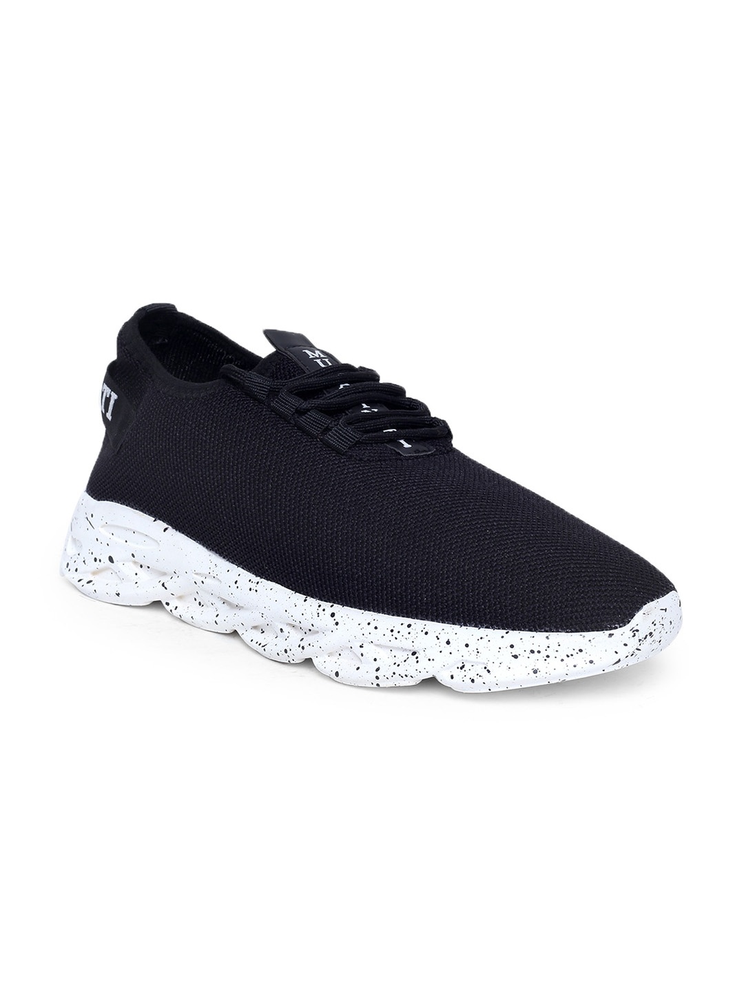 

MUTAQINOTI Men Black Woven Design Sneakers