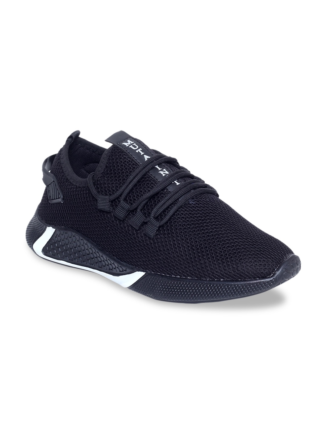 

MUTAQINOTI Men Black Woven Design Sneakers