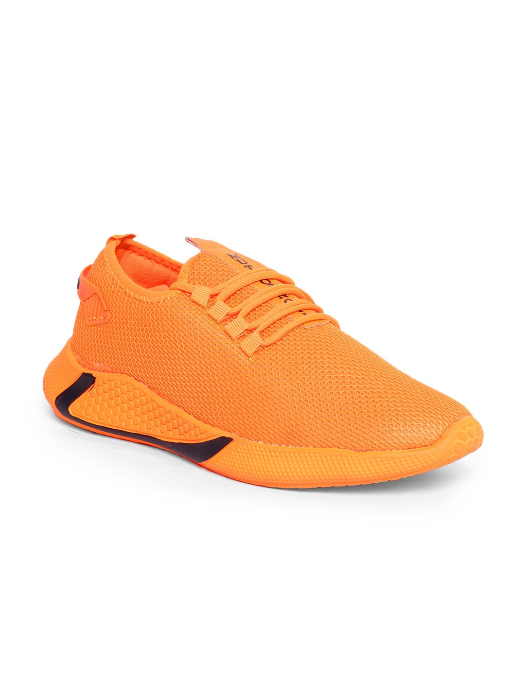 

MUTAQINOTI Men Orange Woven Design Sneakers