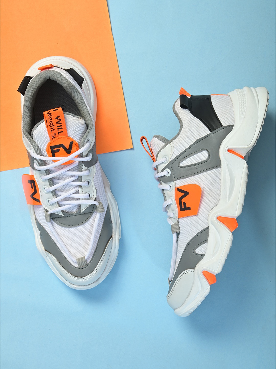 

Fashion Victim Men White Colourblocked Sneakers