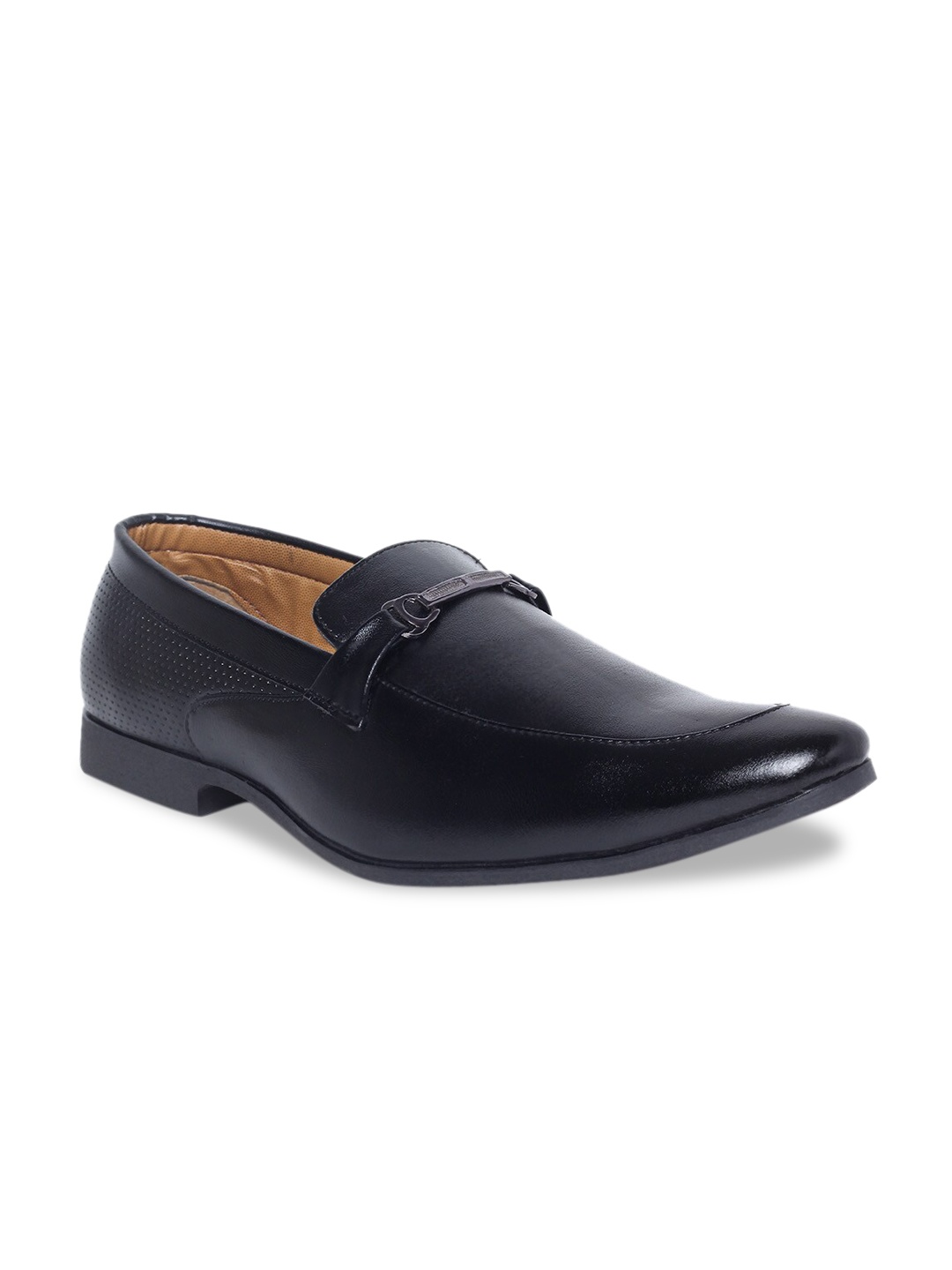 

MUTAQINOTI Men Black Solid Formal Loafers