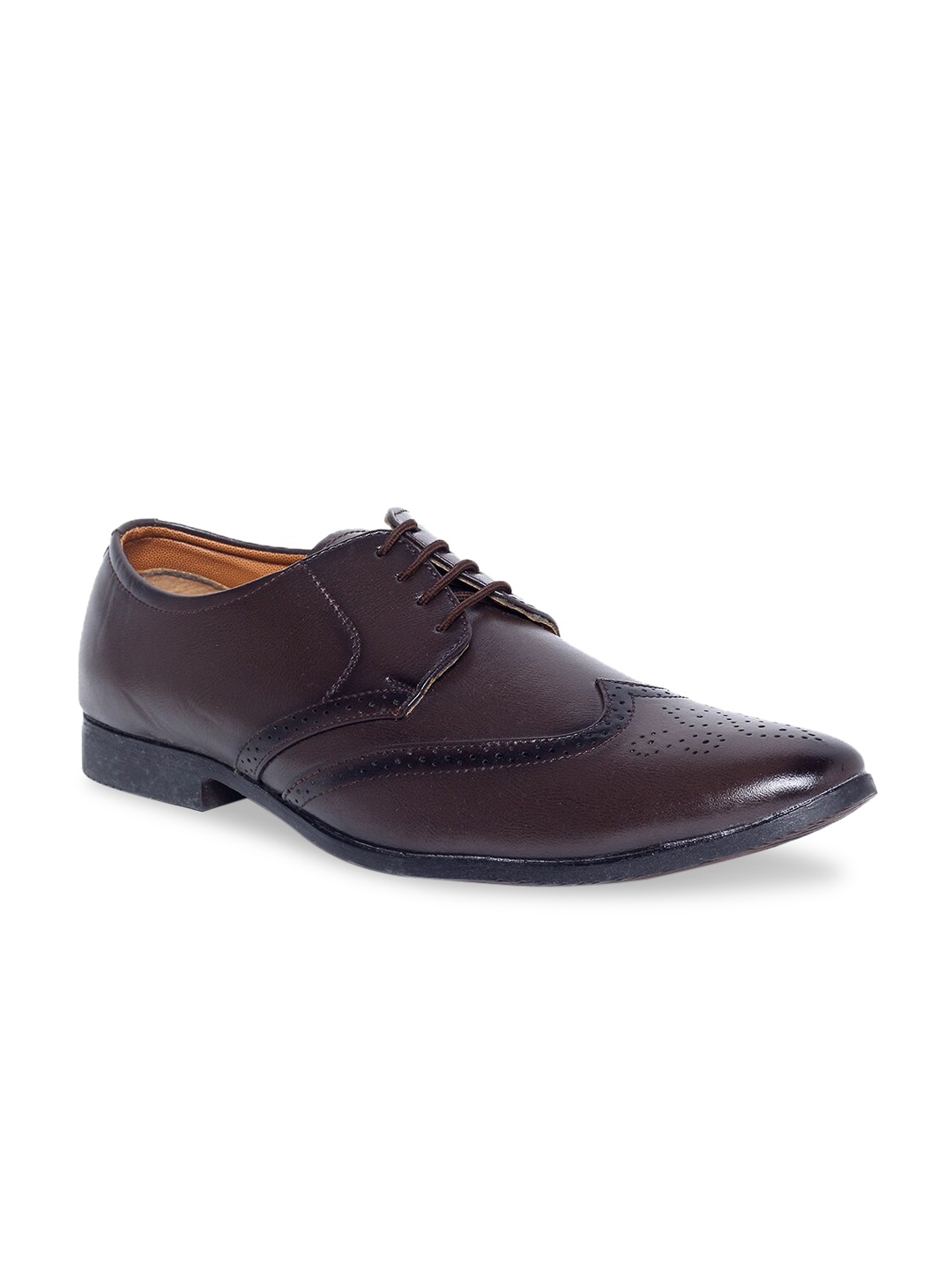 

MUTAQINOTI Men Brown Solid Formal Derbys