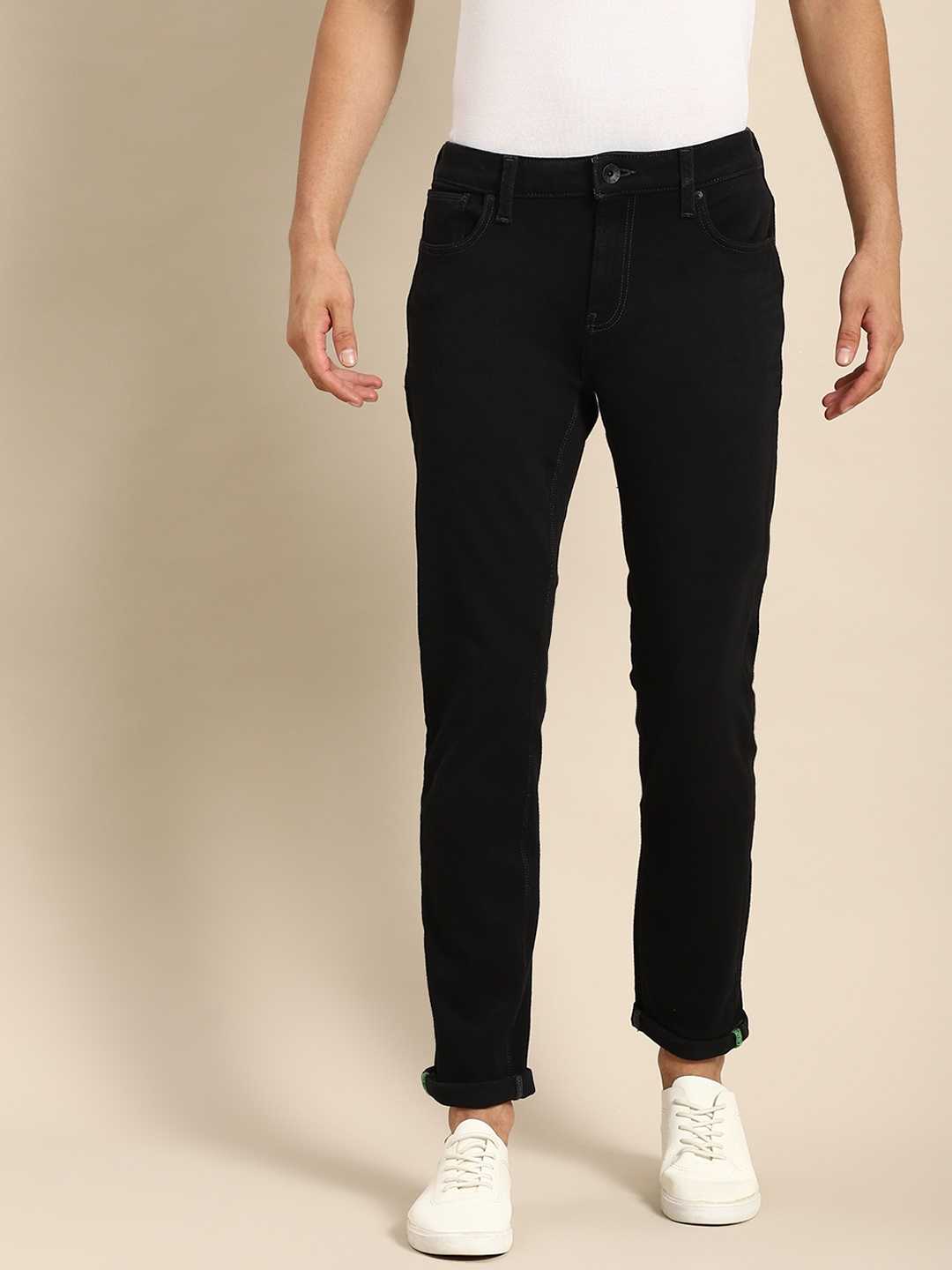 

United Colors of Benetton Men Black Skinny Fit Stretchable Jeans