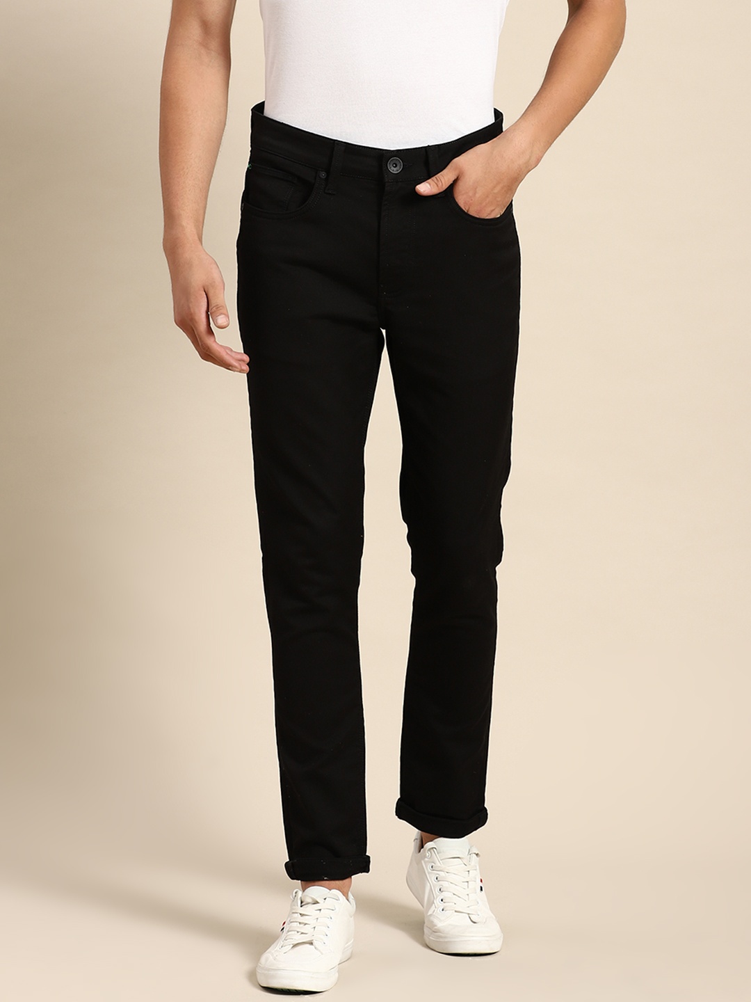 

United Colors of Benetton Men Black Solid Skinny Fit Stretchable Jeans