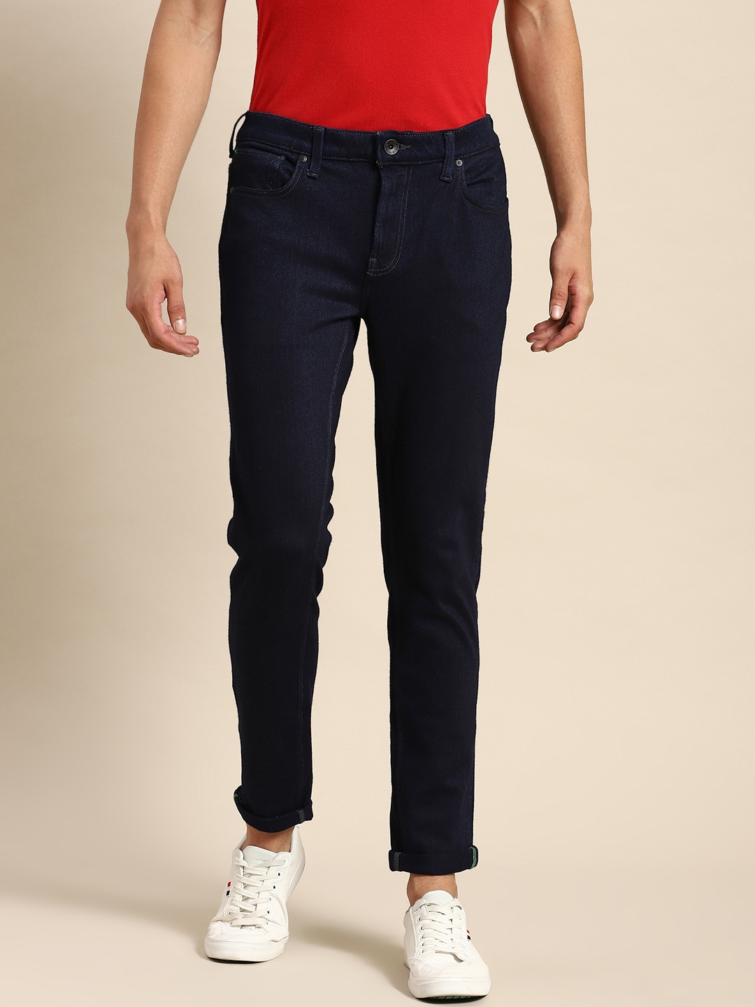 

United Colors of Benetton Men Navy Blue Skinny Fit Stretchable Jeans
