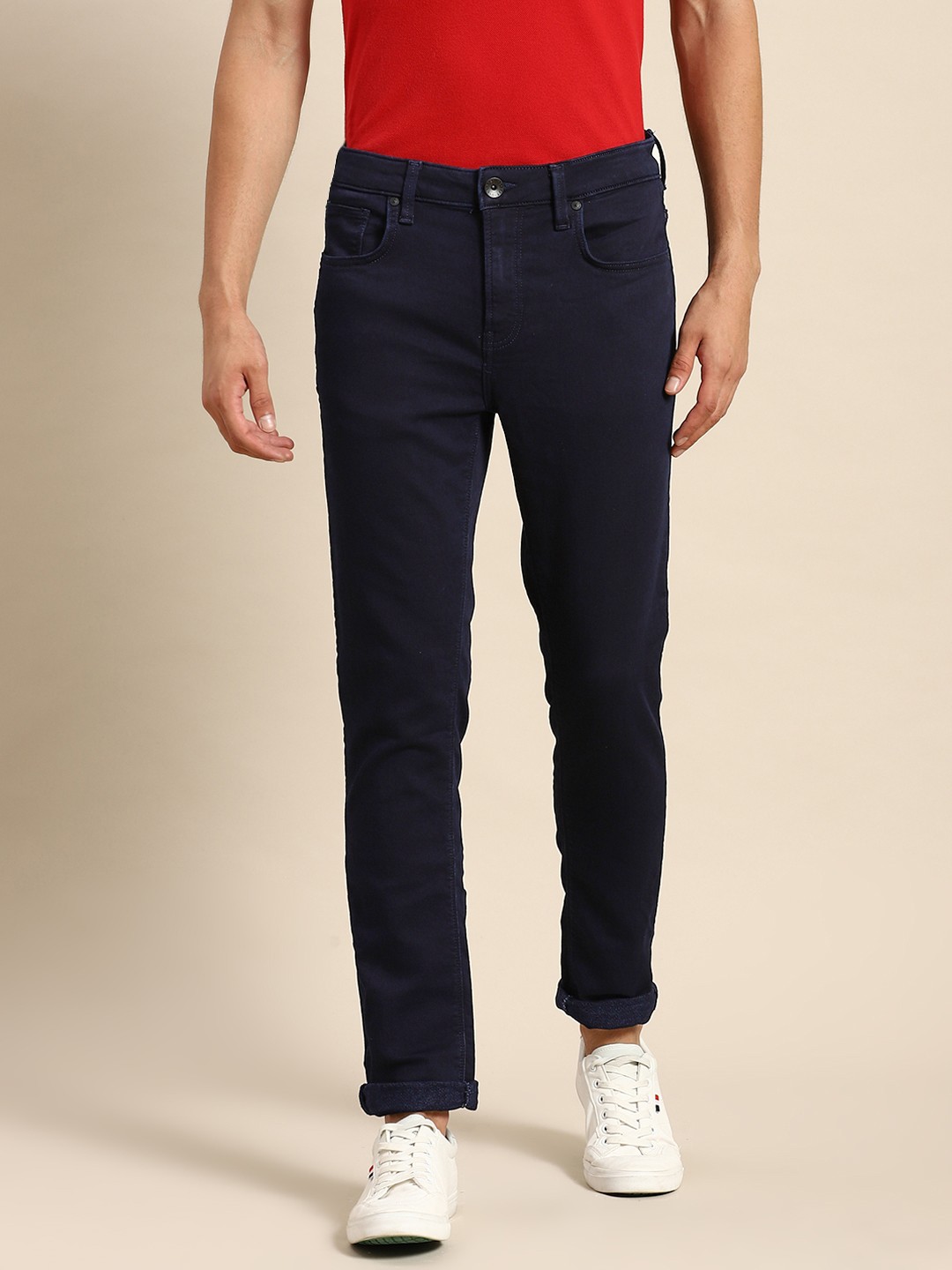 

United Colors of Benetton Men Navy Blue Skinny Fit Stretchable Jeans