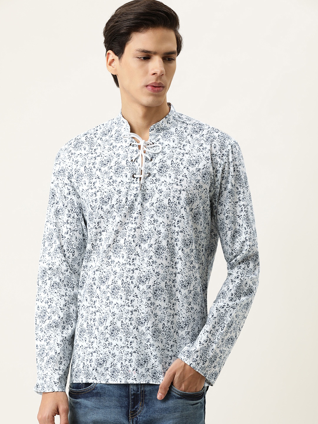 

Bene Kleed Men White Slim Fit Floral Cotton Opaque Printed Casual Shirt