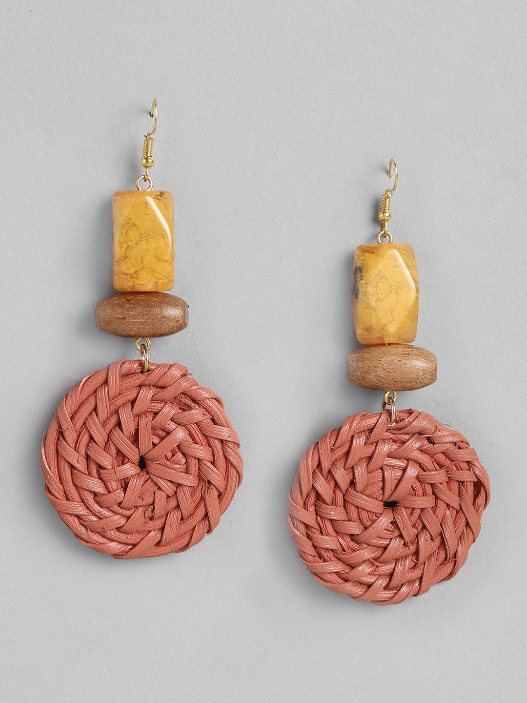 

RICHEERA Rust Circular Drop Earrings