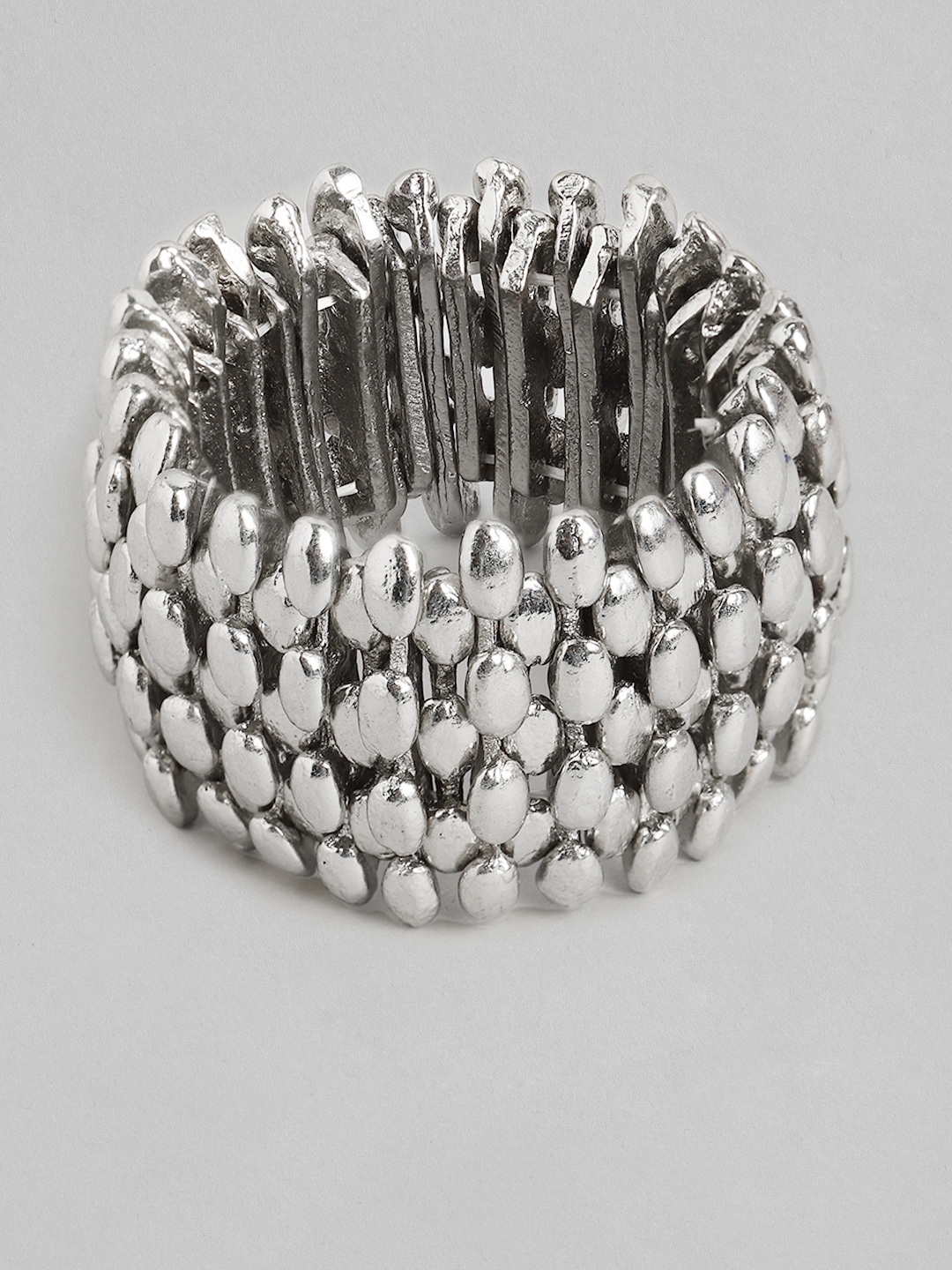 

RICHEERA Women Silver-Toned Silver-Plated Elasticated Bracelet