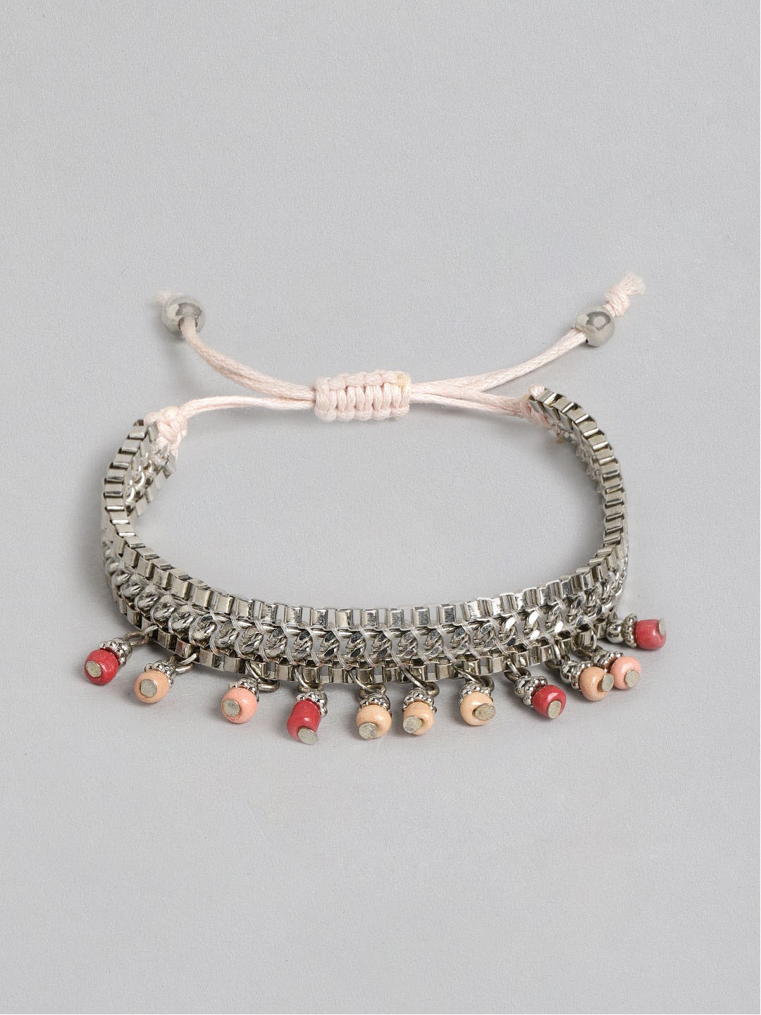 

RICHEERA Women Silver-Plated Beaded Wraparound Bracelet