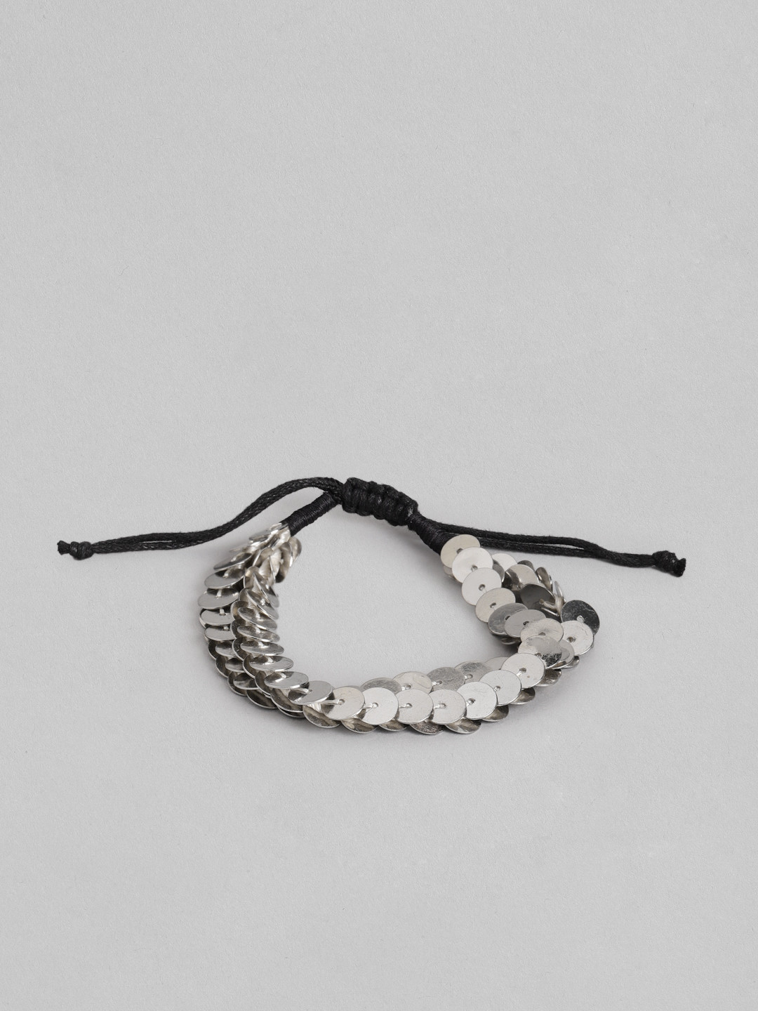 

RICHEERA Women Silver-Toned & Black Charm Bracelet