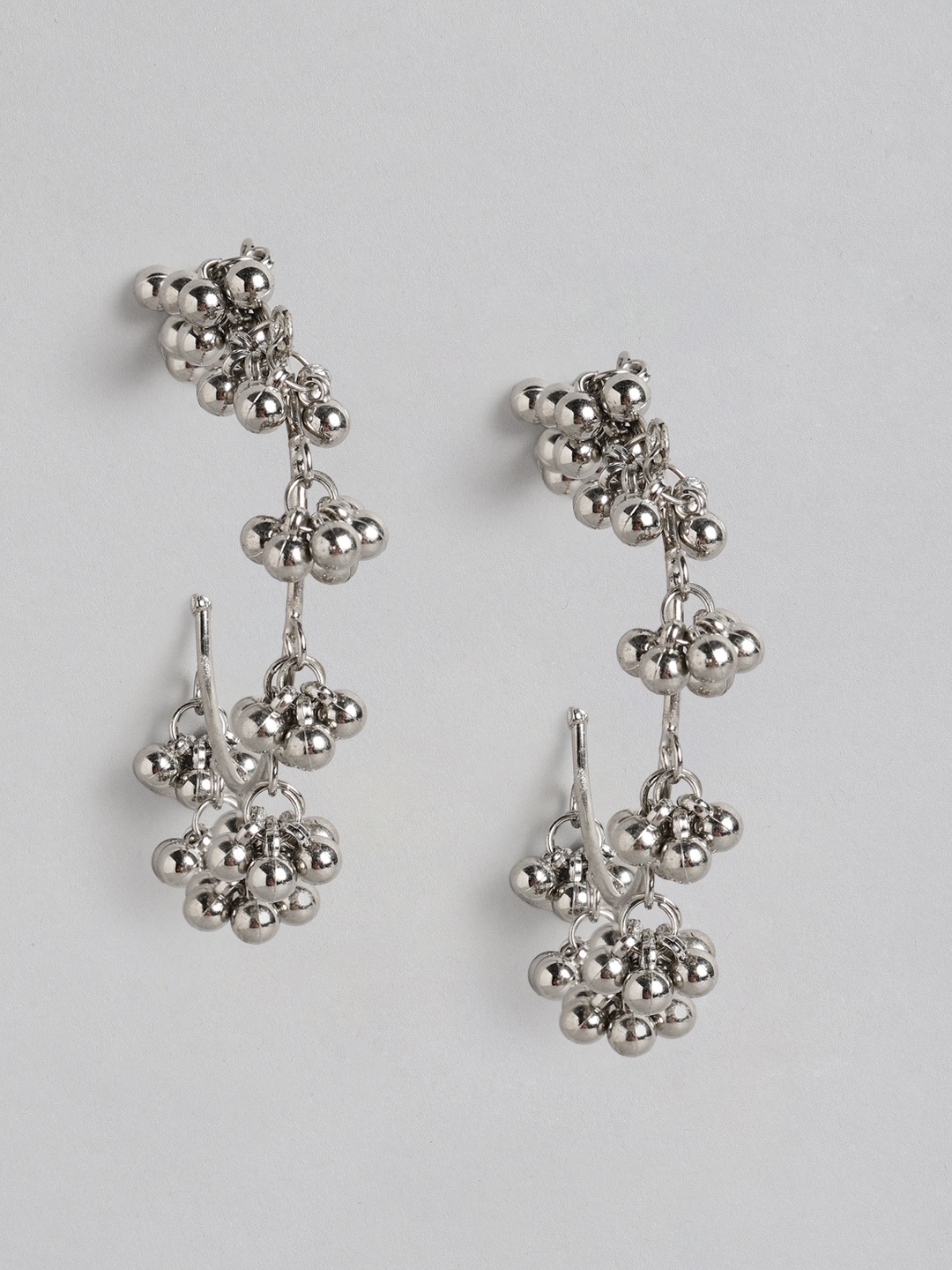 

RICHEERA Silver-Toned Circular Hoop Earrings