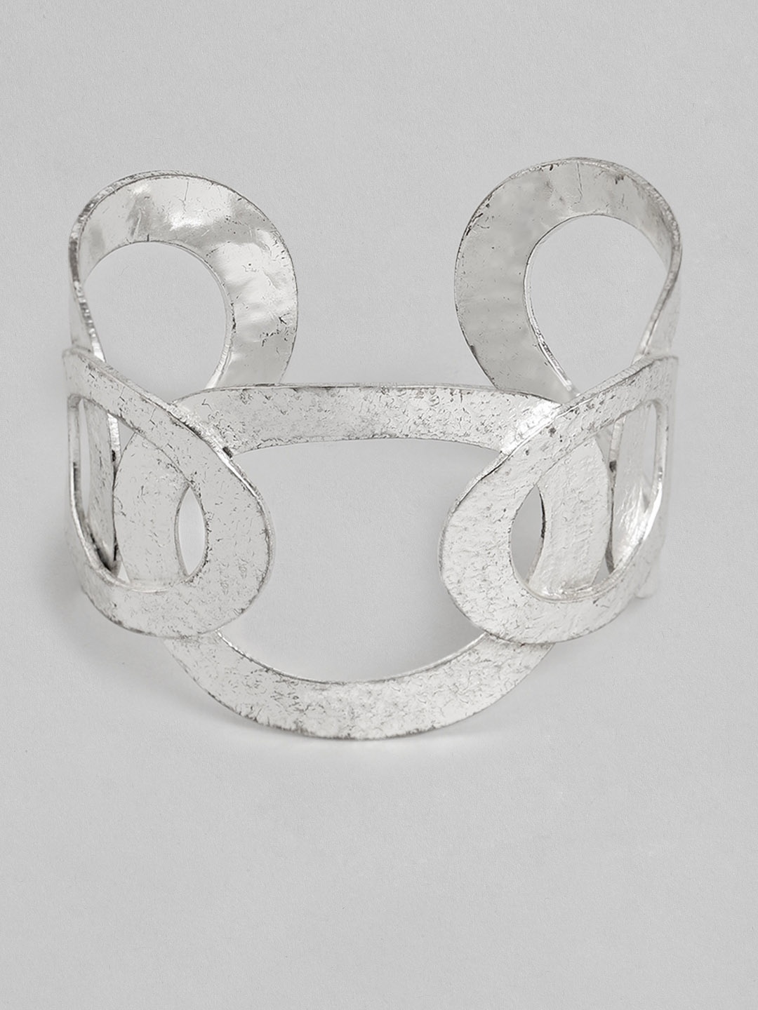 

RICHEERA Women Silver-Toned Silver-Plated Cuff Bracelet