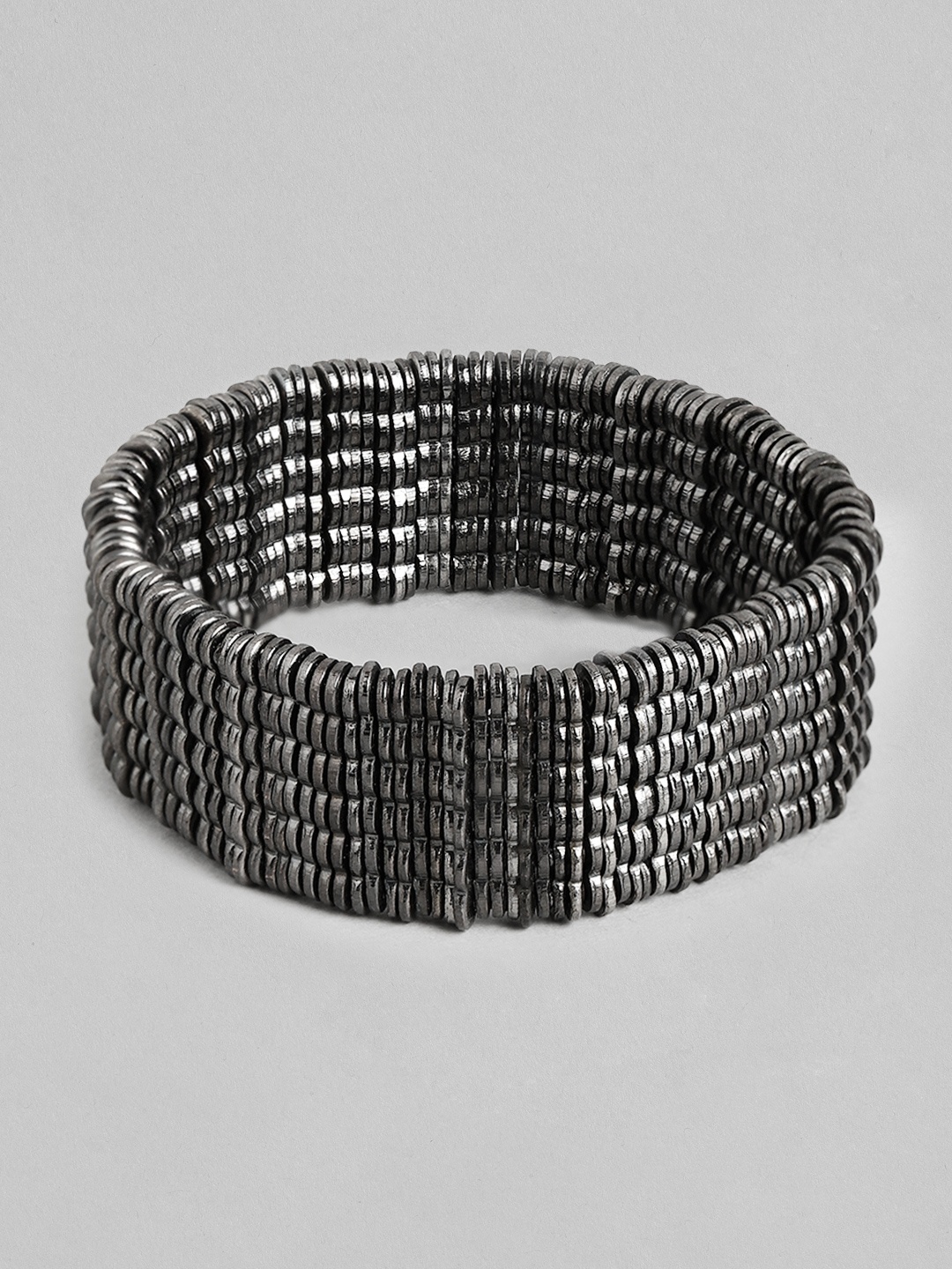 

RICHEERA Women Gunmetal-Toned Elasticated Bracelet, Metallic