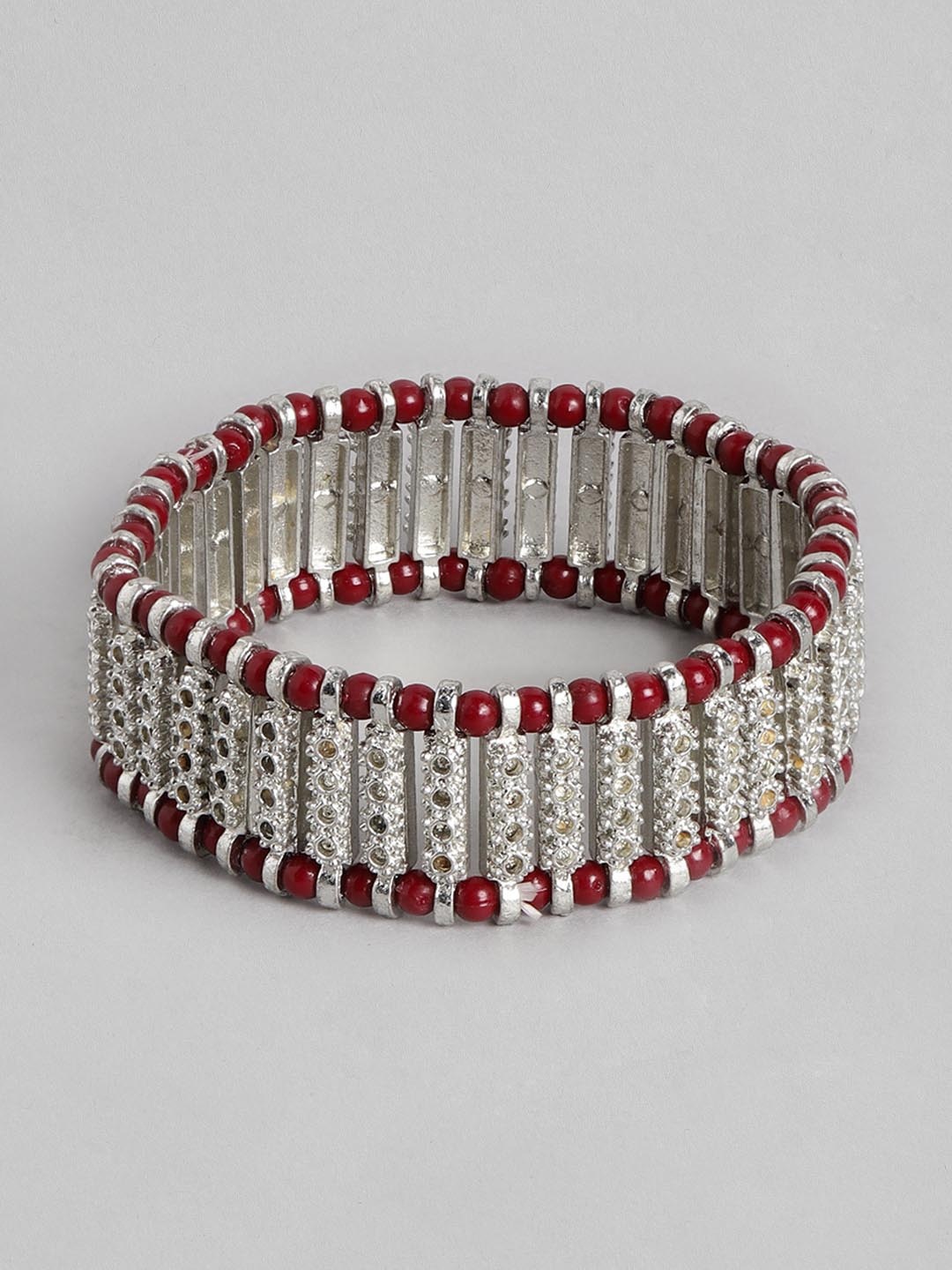 

RICHEERA Women Silver-Toned & Red Charm Bracelet