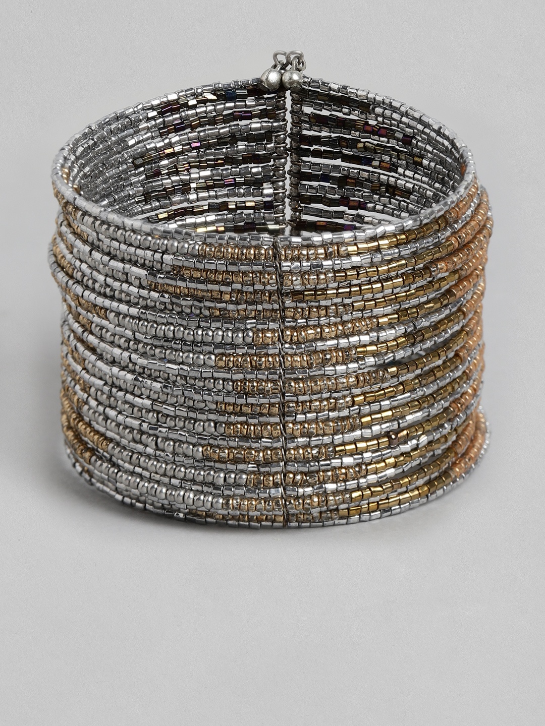 

RICHEERA Women Layered Bangle-Style Bracelet, Silver