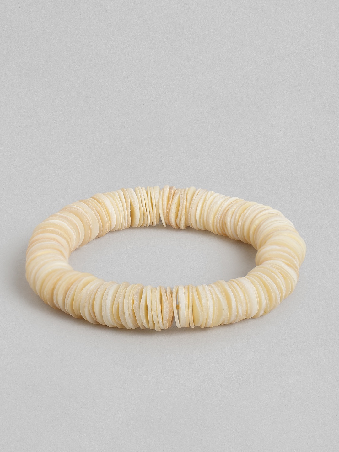 

RICHEERA Women Elasticated Bracelet, Cream