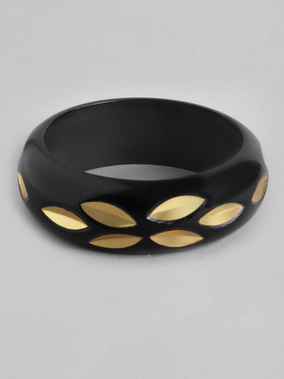 

RICHEERA Women Black & Gold-Toned Bangle-Style Bracelet